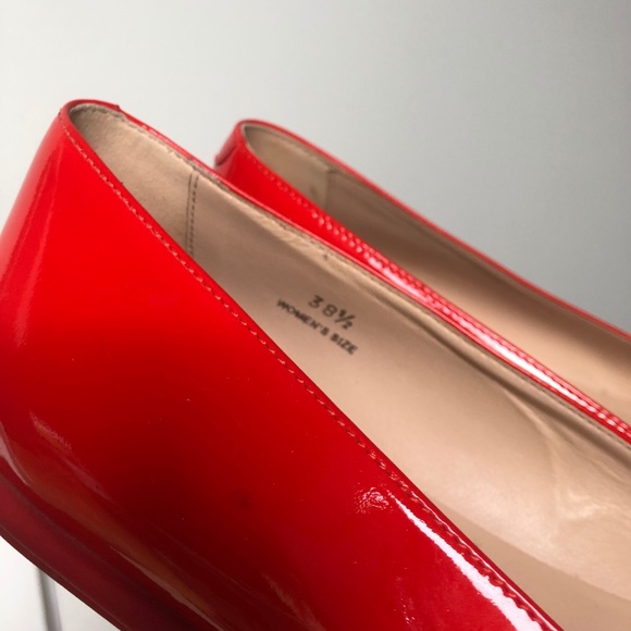 Tod's Orange Patent Leather Pointed Ballet Flats - Picture 2 of 4